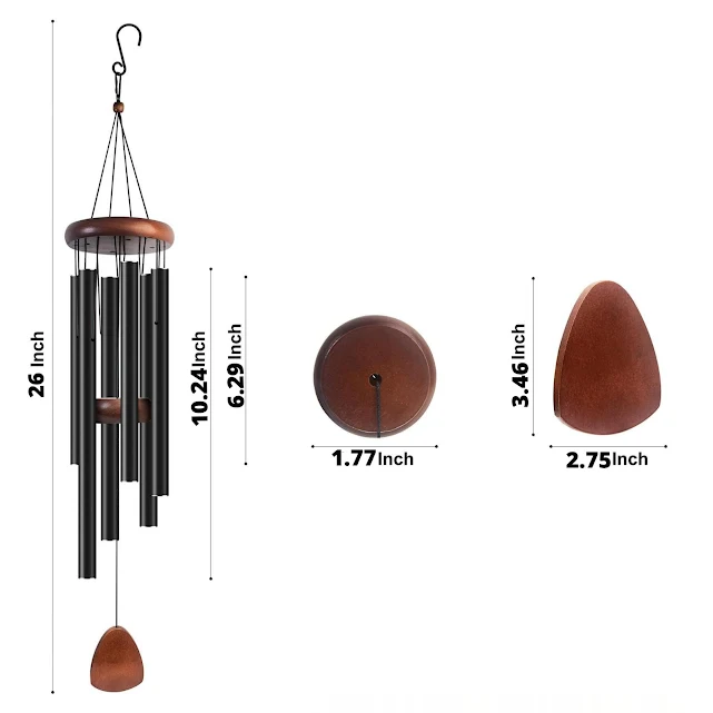 26" Metal Wind Chime – 6 Tubes of Soothing Sound