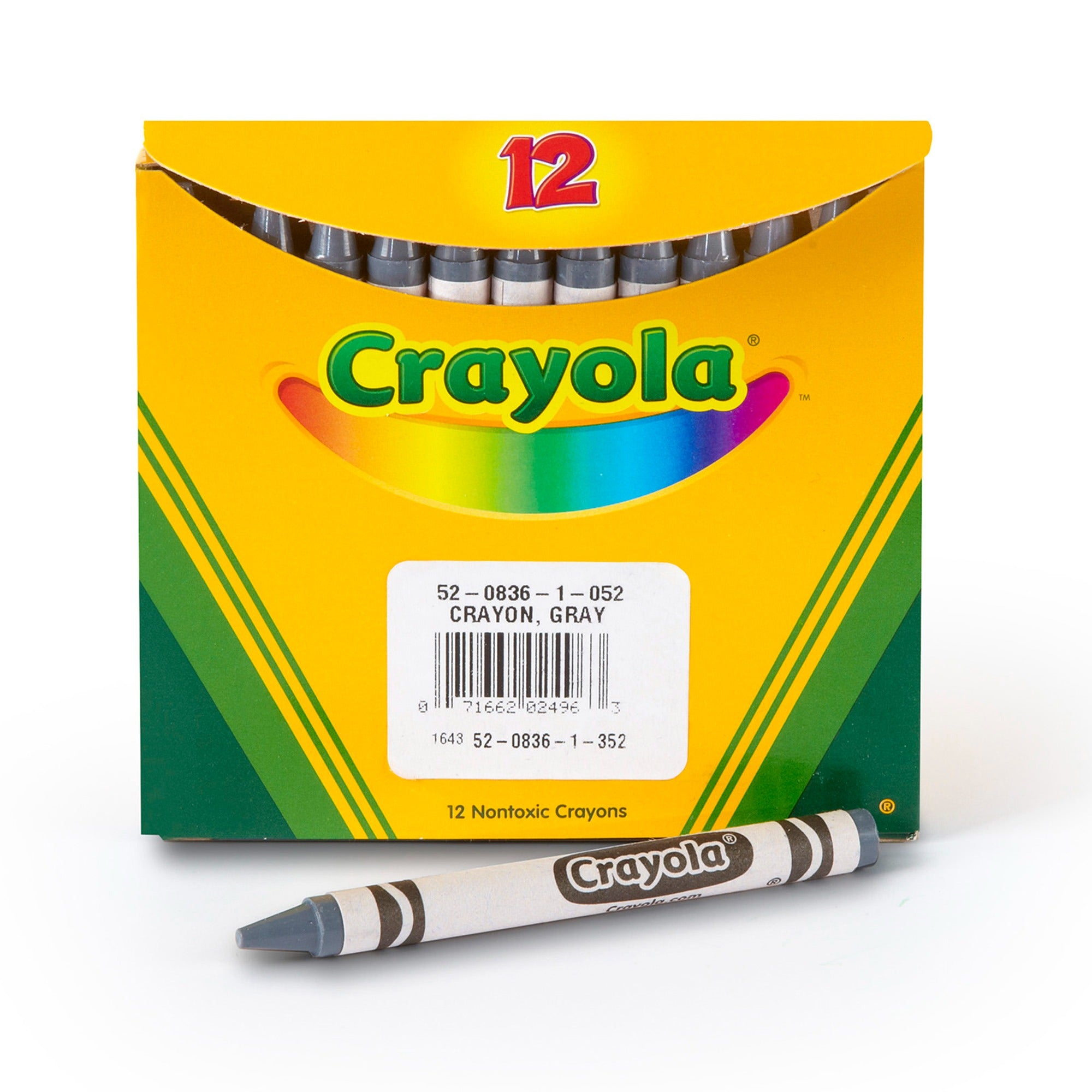 Crayola Gray Crayons 12 Count – Bulk Pack Of 3| Smooth Coloring | Non-Toxic Kids Art Supplies