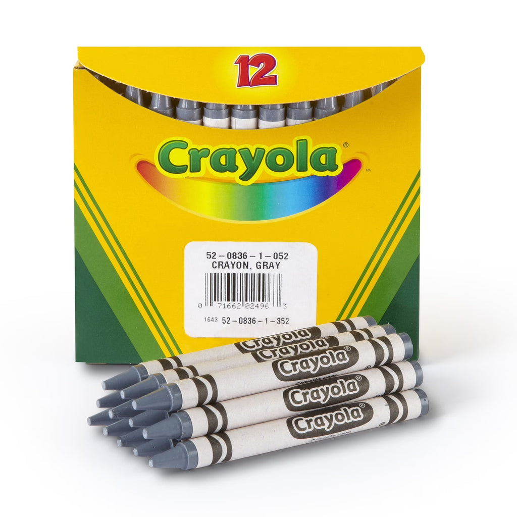 Crayola Gray Crayons 12 Count – Bulk Pack Of 3| Smooth Coloring | Non-Toxic Kids Art Supplies
