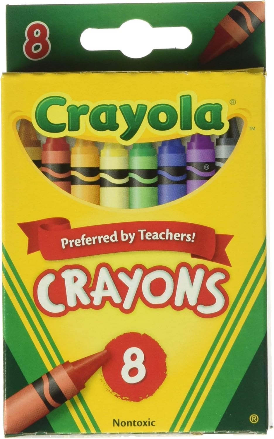 Crayola Crayons 8 Count – Classic Coloring Set for Kids | Smooth & Vibrant Colors | Non-Toxic