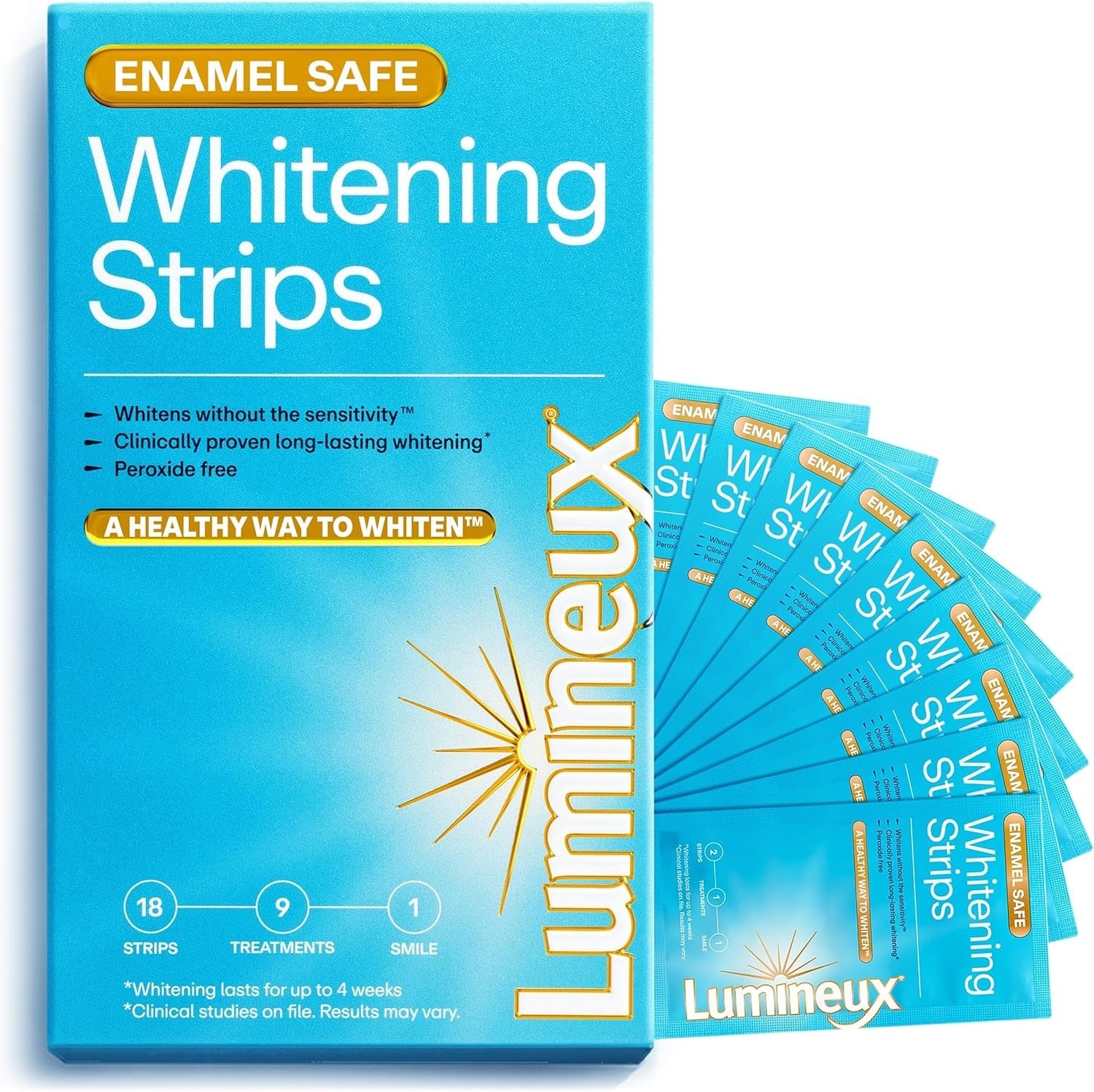 Lumineux Teeth Whitening Strips – 21 Treatments (42 Strips) | Peroxide-Free, Enamel-Safe Whitening | No Sensitivity | Dentist Formulated Bright Smile Kit