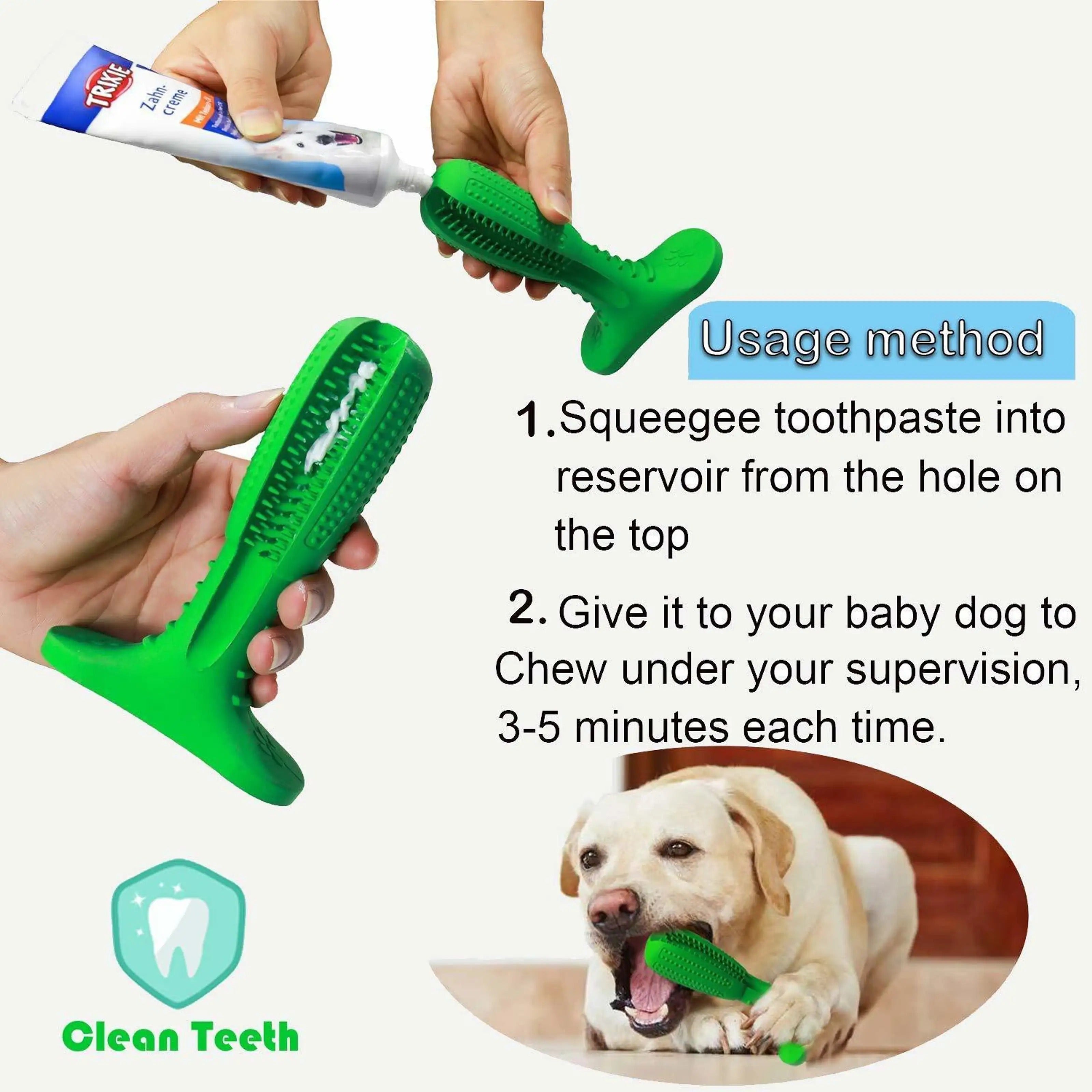 Dog Chew Toothbrush – Dental Cleaning Toy for Dogs | Plaque Removal & Fresh Breath | Durable Chew Toy