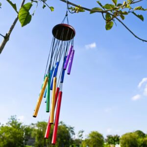 Outdoor Colorful Wind Chime with Aluminum Alloy Tubes, Decorative Garden Wind Chime for Patio, Porch & Yard