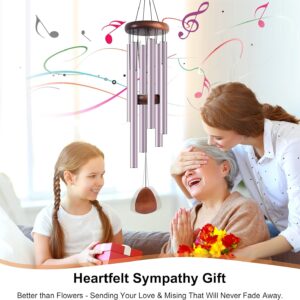 Purple Deep Tone Metal Wind Chimes with Rewritable Wind Catcher for Outdoor Garden and Patio