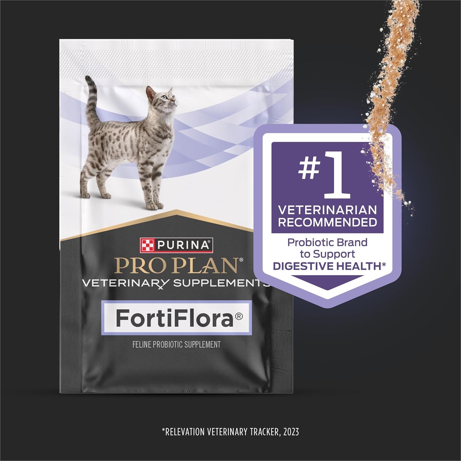 imgi_157_717iNS59j4L._AC_SL1500_ Pro Plan Veterinary Diets FortiFlora Daily Probiotic Powder Supplement for Cats, Digestive & Immune Support, 30 Coun