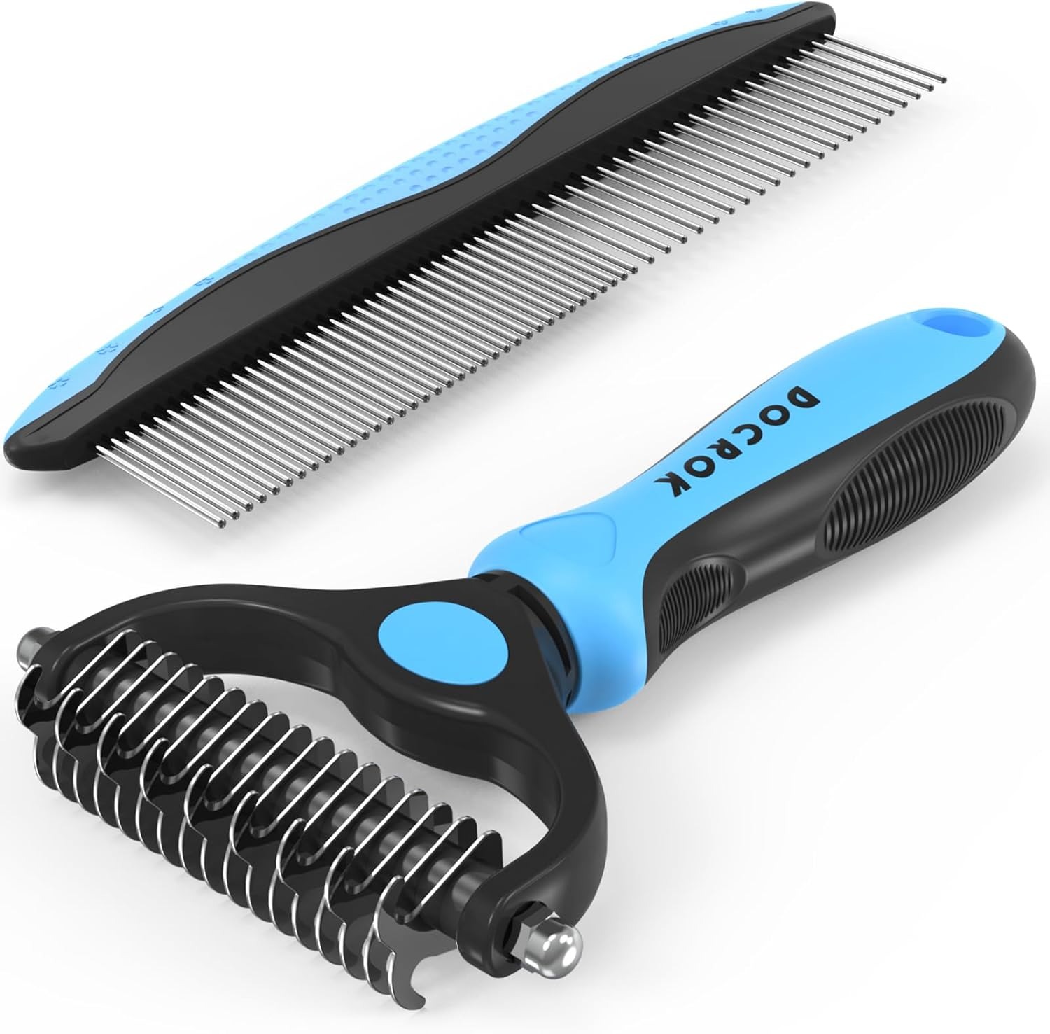 imgi_171_71lhkl+G6EL._AC_SL1500_ Blue Pet Grooming Combo with Deshedding Brush and Metal Comb for Dogs and Cats
