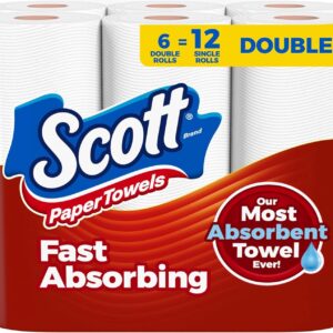 Paper Towels, Choose-A-Sheet Rolls, 6 Double Rolls (12 Regular Rolls Total)
